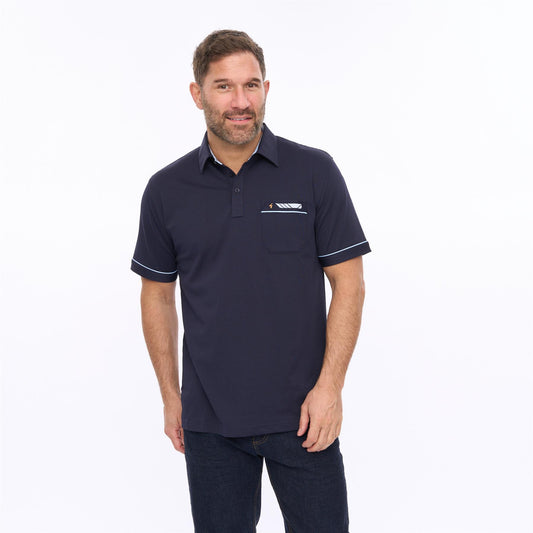 G56X06 Mens Short Sleeve Jersey Polo Gabicci Classic - NAVY