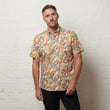 G56W10 Mens Button Under Short Sleeve Print Shirt Gabicci Classic - ROUGE
