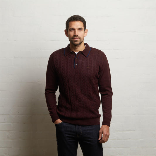 G55K24 Merino Polo Neck Sweater Gabicci Classic MULBERRY