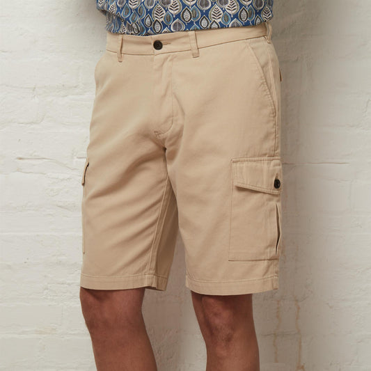 G56V03 Mens Canvas Cargo Shorts Gabicci Classic - SANDSTONE