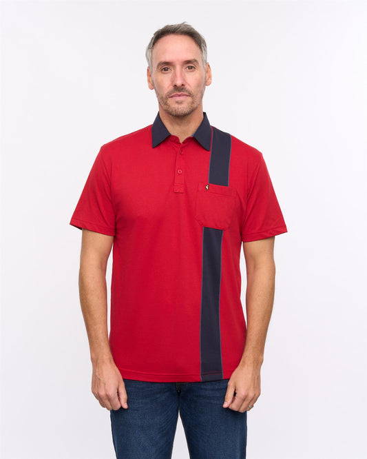 G57X28 Mens Short Sleeve Jersey Polo Gabicci Heritage - RED