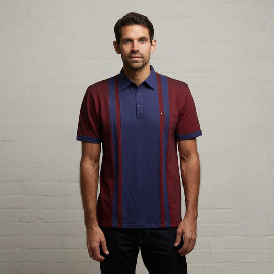 G53X03 Mens Short Sleeve Oxford Jersey Polo Shirt Gabicci Classic - CHERRY