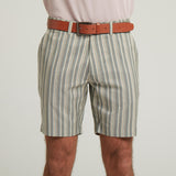 G54V02 Mens Striped Twill Shorts Gabicci Classic - LATTE