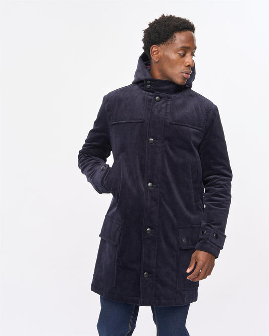 V57GJ14 Mens Chuck Courdroy Duffle Coat Gabicci Vintage - NAVY