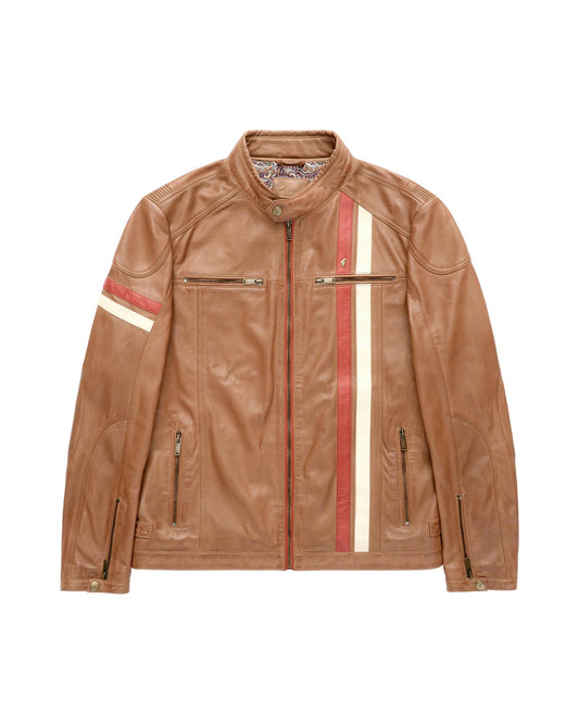AGABJ03 Leather McQueen Jacket COGNAC