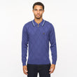 V55GM08 Mens Moore Long Sleeve Knitted Zip Neck Polo Gabicci Vintage - ATLANTIC