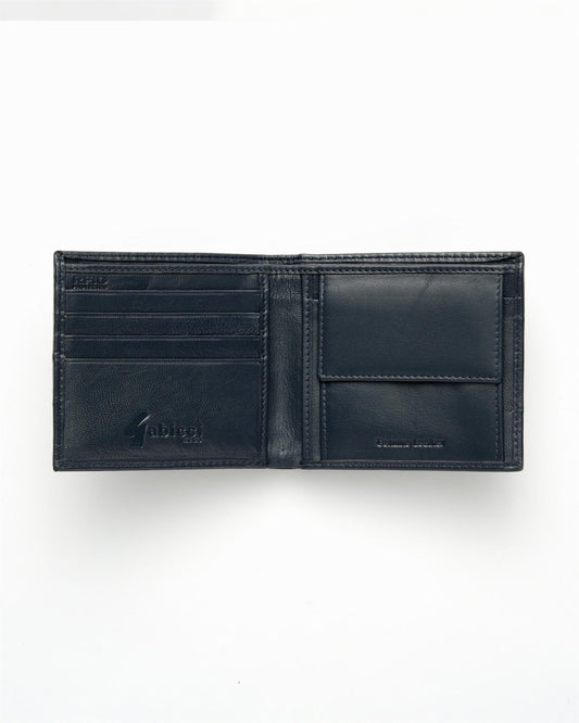 AGABW23 Cross Stitch Coin Pocket Wallet NAVY