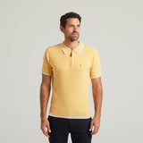 G54M08 Mens Short Sleeve Zip Neck Knitted Polo Gabicci Classic - PINEAPPLE