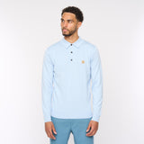 V54GK08 Mens Francesco Long Sleeve Plain Knitted Polo Gabicci Vintage - AZURE