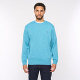 G54K04 Mens Plain Crew Kneck Knit Gabicci Classic - AQUA