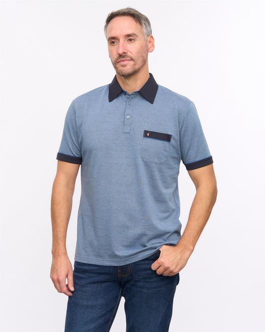 G57X01 Mens Short Sleeve Oxford Jersey Polo Gabicci Heritage - AIRFORCE
