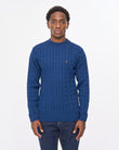 V57GM21 Mens Temor Long Sleeve Cable Knit Gabicci Vintage - NAVY