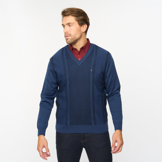 G55M02 Fancy Vee Neck Sweater Gabicci Classic ATLANTIC