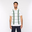 V54GM01 Mens Searle Short Sleeve Pattern Knitted Polo Gabicci Vintage - WHITE