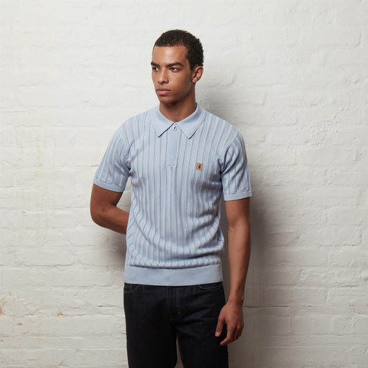 V56GM04 Mens Woodall Short Sleeve Knit Polo Gabicci Vintage - SURF