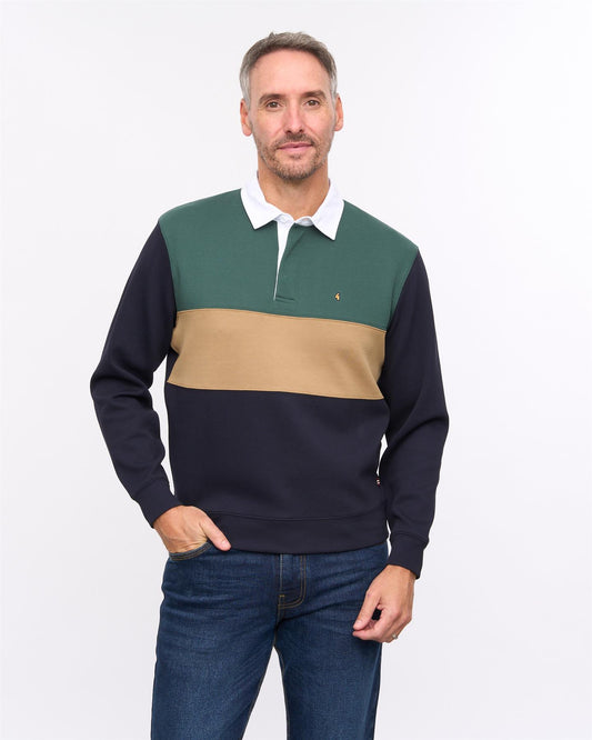 G57D04 Mens Rugby Shirt Gabicci Heritage - NAVY
