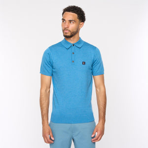 V54GK04 Mens Jackson Short Sleeve Plain Knitted Polo Gabicci Vintage - AQUA