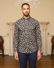 G57W12 Mens Print Shirt Gabicci Heritage - BLACK