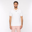G54M08 Mens Short Sleeve Zip Neck Knitted Polo Gabicci Classic - WHITE