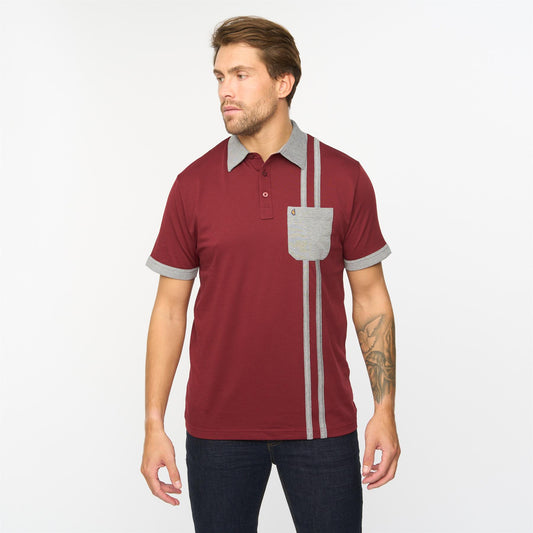 G55X06 Short Sleeve Jersey Shirt Gabicci Classic MULBERRY