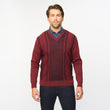 G55M02 Fancy Vee Neck Sweater Gabicci Classic MULBERRY