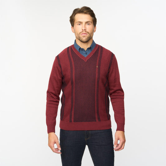 G55M02 Fancy Vee Neck Sweater Gabicci Classic MULBERRY