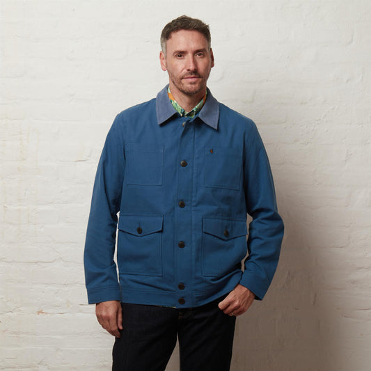 G56Q01 Mens Canvas Workwear Jacket Gabicci Classic - DELFT