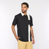 G52X17 Mens Short Sleeve Plated Jersey Polo Shirt Gabicci Classic - BLACK