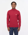 V57GK10 Mens Duke Long Sleeve Plain Knit Turtle Neck Gabicci Vintage - CLARET