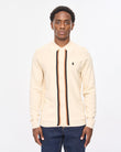 V57GM26 Mens Bromley Long Sleeve Button Thru Knit Polo Gabicci Vintage - CREAM