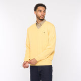 G54K01 Mens Plain Vee Kneck Knit Gabicci Classic - PINEAPPLE