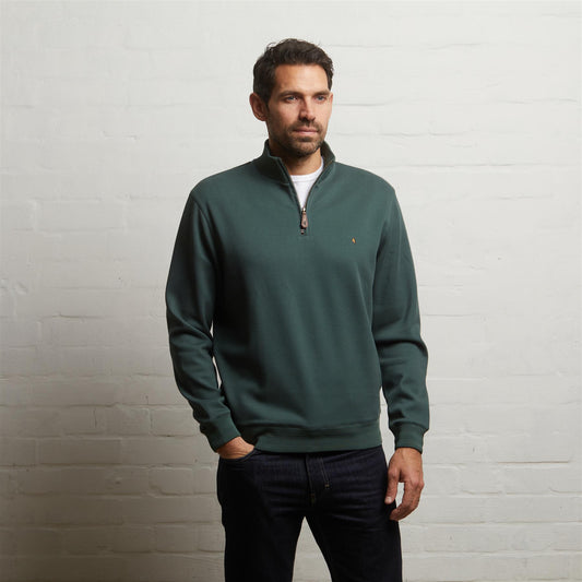 G55D01 Quarter Zip Sweat Gabicci Classic IVY