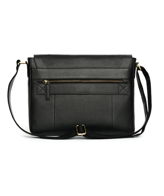 AGABB04 Leather Blake Messenger Bag BLACK