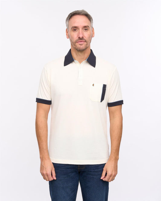 G57X10 Mens Short Sleeve Jersey Polo Gabicci Heritage - CREAM