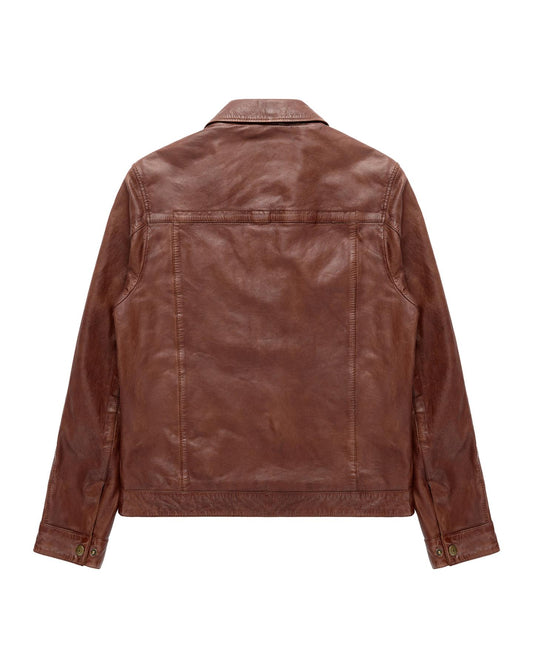 AGABJ04 Leather Dean Western Jacket DESERT