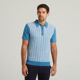 G54M09 Mens Short Sleeve Knitted Polo Gabicci Classic - AQUA