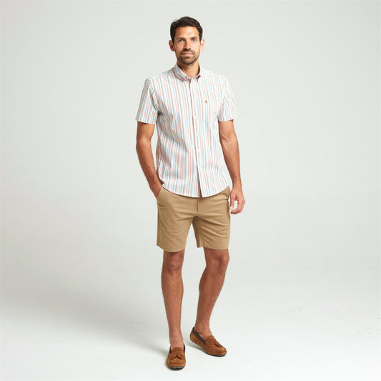 G52V01 Mens Stretch Twill Shorts Gabicci Classic - OATMEAL