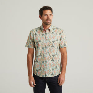 G54W08 Mens Short Sleeve Printed  Shirt Gabicci Classic - MEADOW