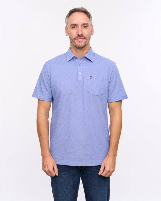 G57Z17 Mens Short Sleeve Oxford Jersey Polo Gabicci Heritage - SAPPHIRE