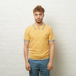 V54GM08 Mens Moore Short Sleeve Zip Neck Knitted Polo Gabicci Vintage - PINEAPPLE