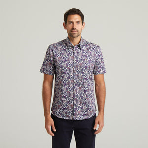 G54W05 Mens Short Sleeve Printed  Shirt Gabicci Classic - NAVY