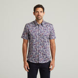 G54W05 Mens Short Sleeve Printed  Shirt Gabicci Classic - NAVY