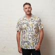 G56W13 Mens Button Under Short Sleeve Print Shirt Gabicci Classic - CREAM