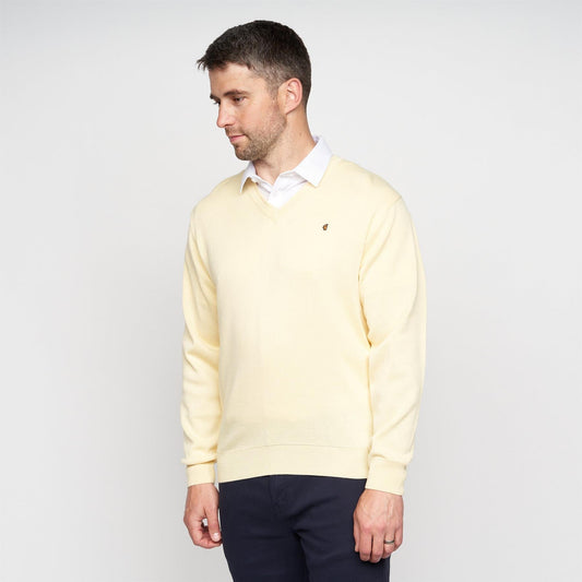 G00K01 Mens Vee Neck Sweater Gabicci Classic  - CORN
