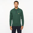 V55GM09 Mens Lineker Long Sleeve Knitted Three Button Polo Gabicci Vintage - IVY