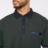 G51X06 Mens Short Sleeve Oxford Jersey Polo Shirt Gabicci Classic - FOREST