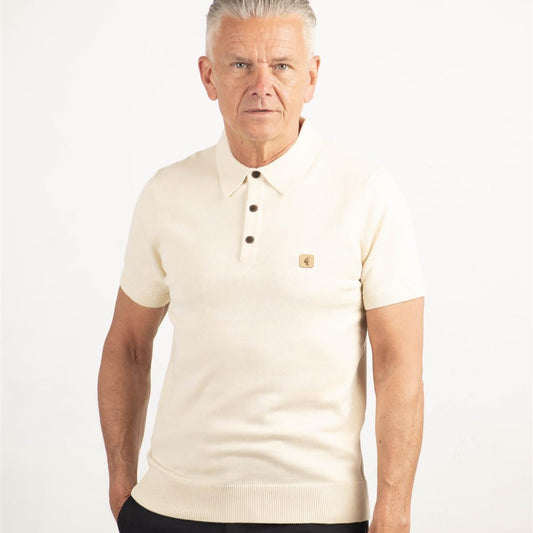 V00GK04 Mens Jackson Knitted Polo Gabicci Vintage - CREAM
