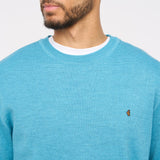 G54K04 Mens Plain Crew Kneck Knit Gabicci Classic - AQUA