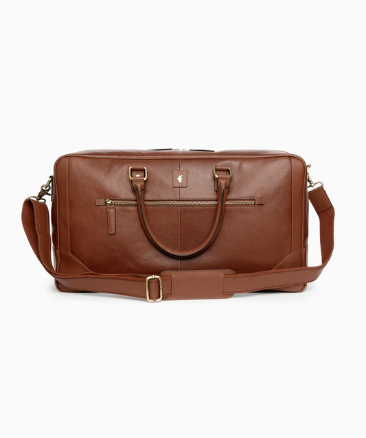 AGABB01 Leather Calvin Holdall CHESTNUT