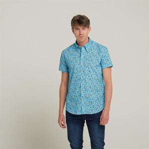 V52GW05 Mens Lagoon Woven Print Shirt Gabicci Vintage - THAMES